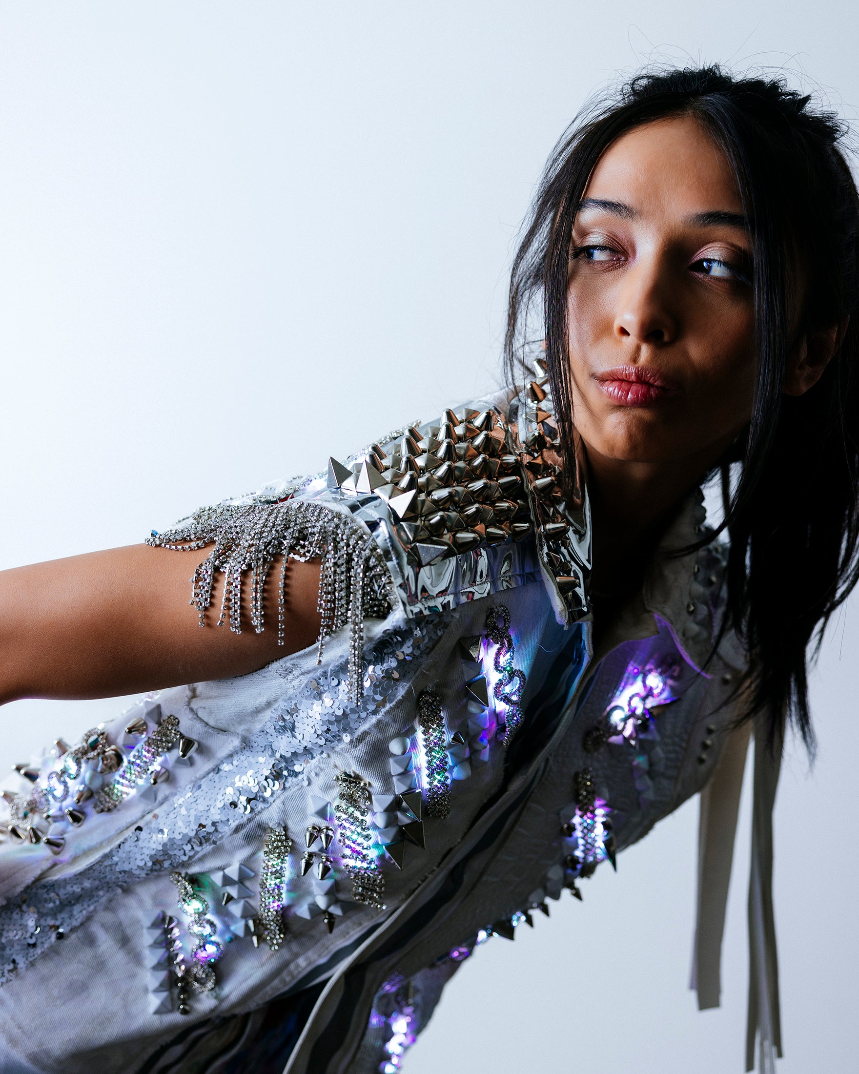 Observer 2.0 - LED - Denim Vest - White – Tinsel Arcade