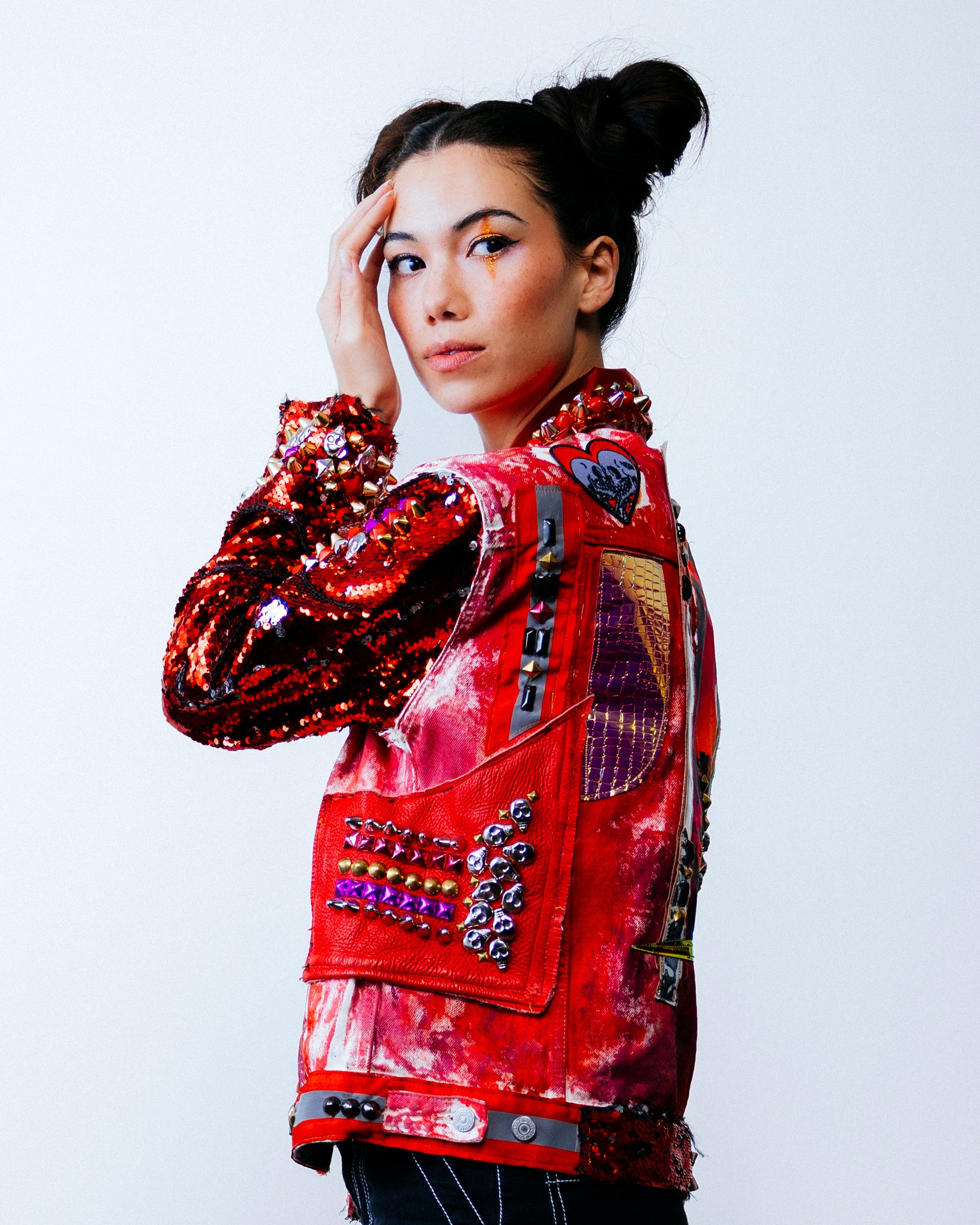 Neonite Denim Jacket - Red – Tinsel Arcade