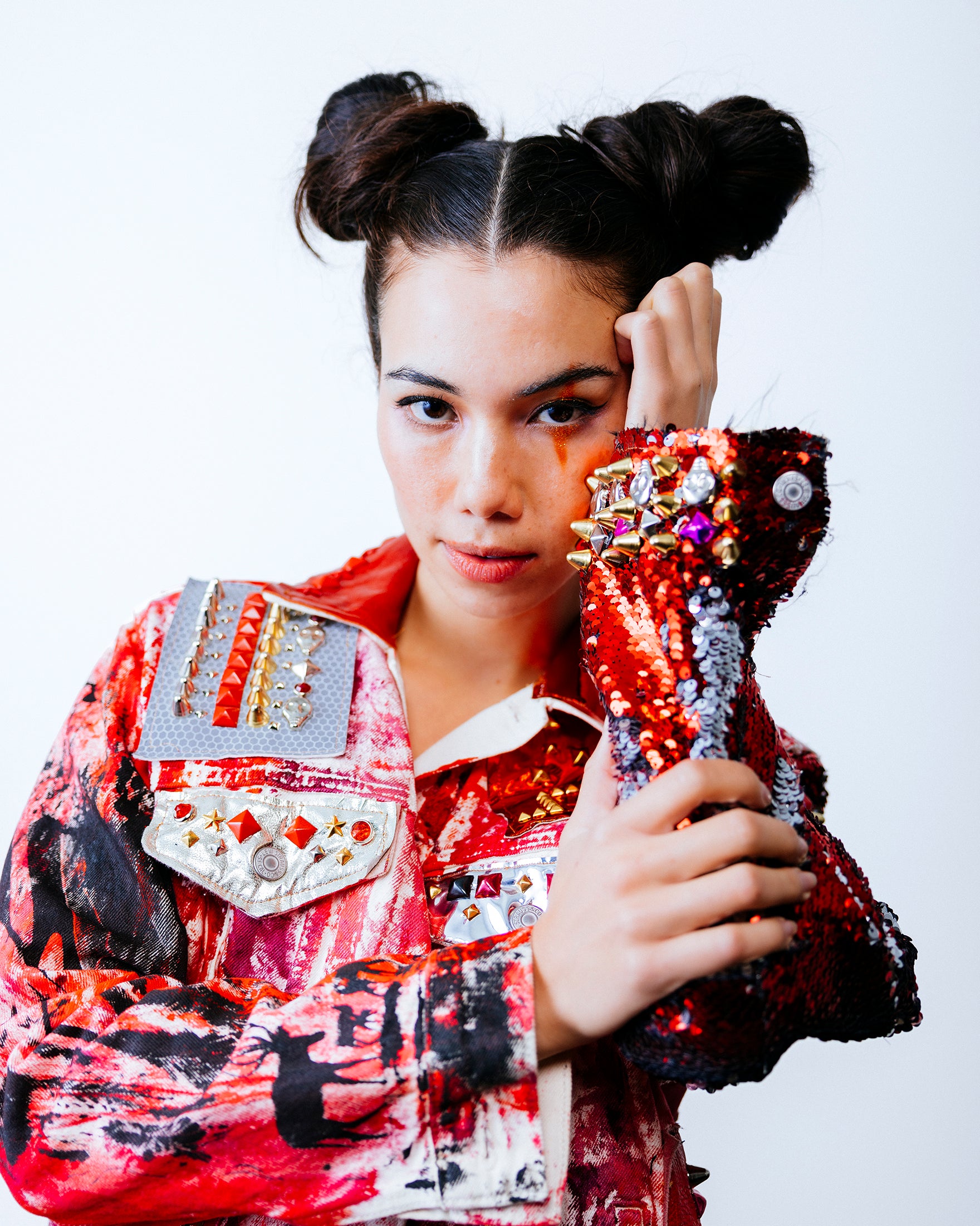 Neonite Denim Jacket - Red – Tinsel Arcade